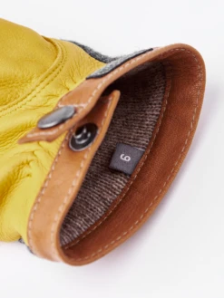 Hestra Deerskin Wool Tricot - Charcoal & Natural Yellow -Hestra 398 e16078cd29 20450 7807100 4 original