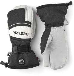 Hestra Army Leather Coach Czone 3-finger - Charcoal & Black