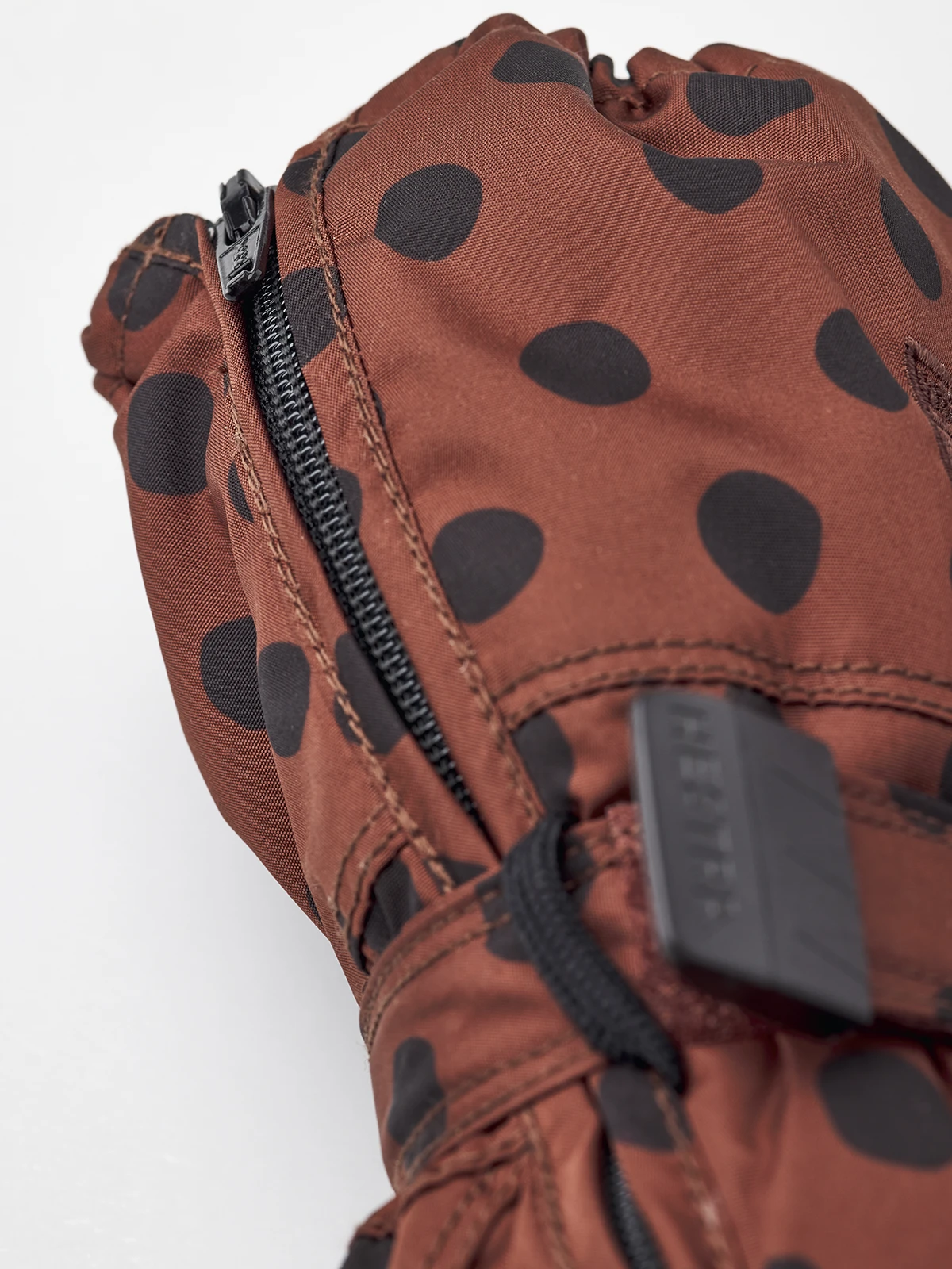 Hestra Baby Zip Long Mitt - Brown Print 4 Hestra Baby Zip Long Mitt - Brown Print - Image 2