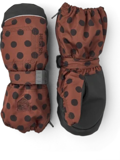 Hestra Baby Zip Long Mitt - Brown Print