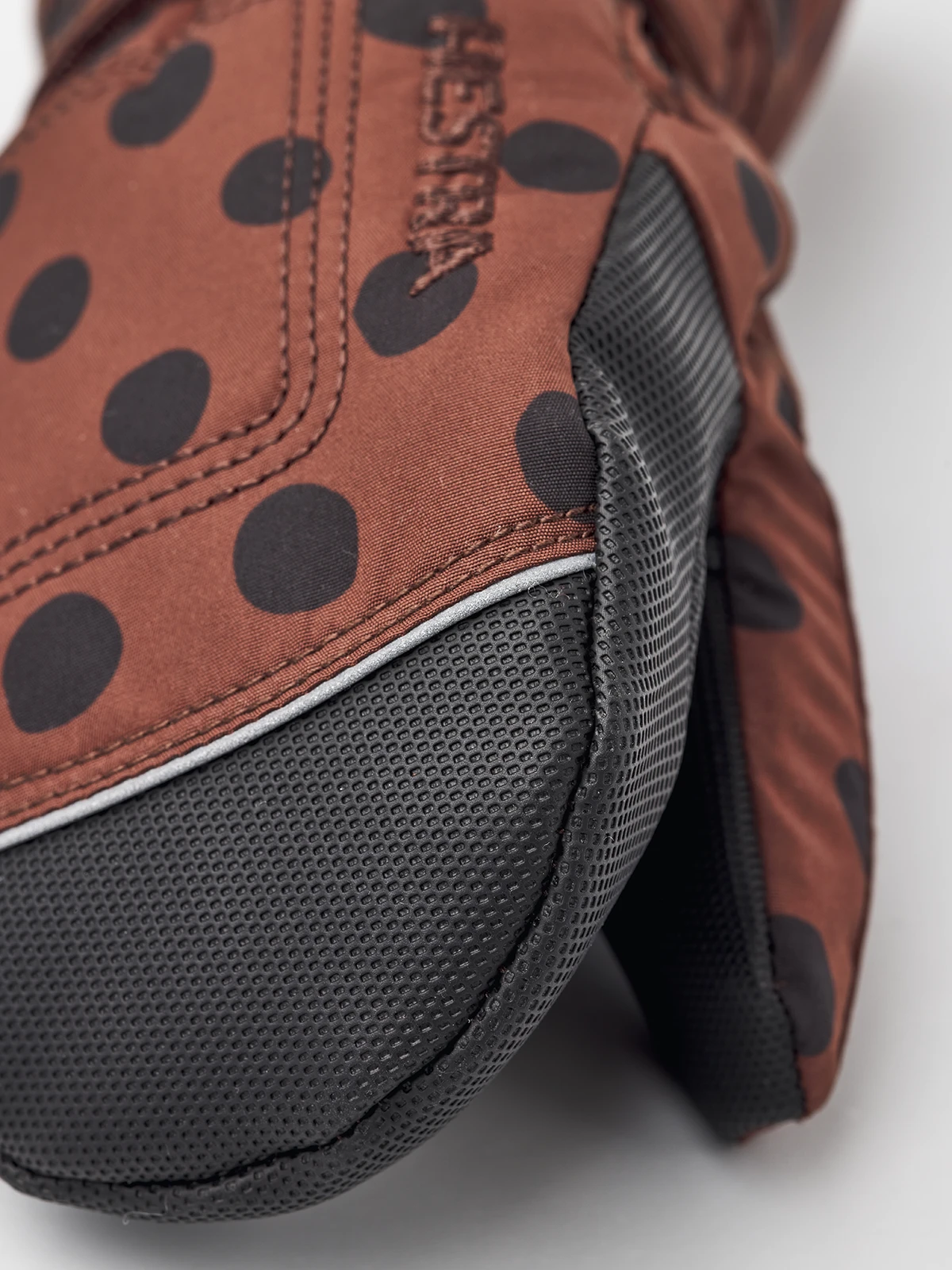 Hestra Baby Zip Long Mitt - Brown Print 7 Hestra Baby Zip Long Mitt - Brown Print - Image 5