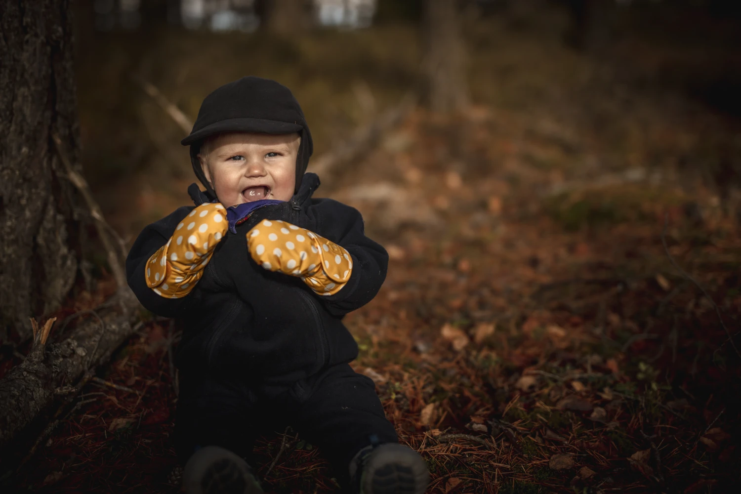 Hestra Kid´s Hygge Mitt - Saffron Print 5 Hestra Kid´s Hygge Mitt - Saffron Print - Image 3