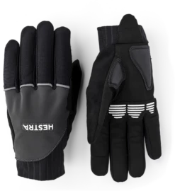 Hestra Bike Reflective Long 5-finger - Dark Grey & Black